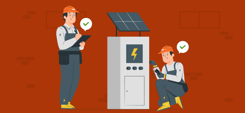Pessoas usando checklist para instalação eletrica