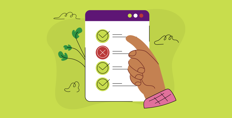 4 Checklist digital Imagem mostra uma mão interagindo com uma interface digital repleta de itens marcados, representando o uso de soluções de checklists digitais para organizar e acompanhar tarefas de forma prática e eficiente.