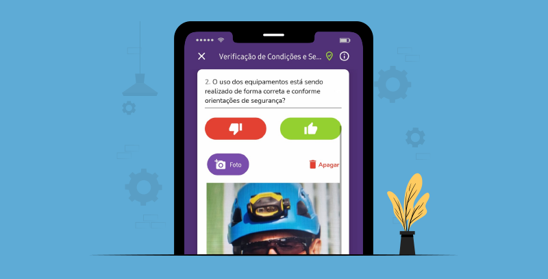 Tela do aplicativo com múltiplas imagens anexadas, demonstrando o registro de evidências com mais de uma foto por questão.