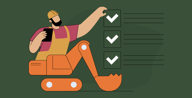 Operador de máquina verificando uma lista de tarefas concluídas.