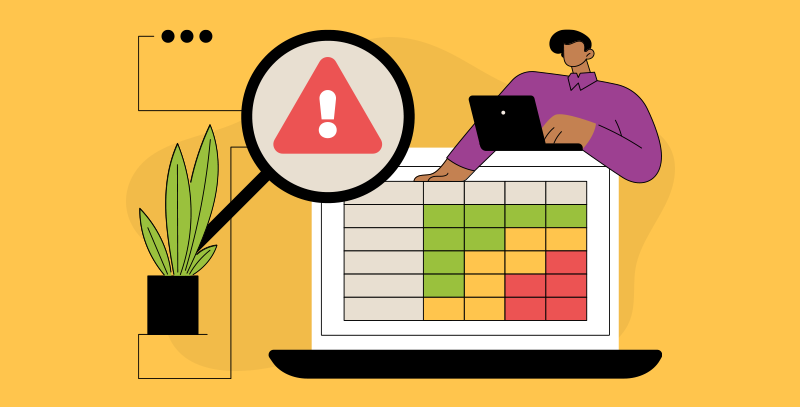 Análise de criticidade destacando alertas e riscos em uma matriz.