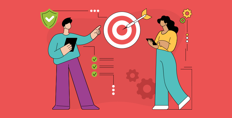 Representação visual de criticidade associada a metas, validações e direcionamento de prioridades em processos.