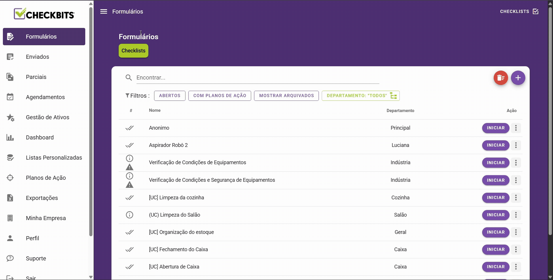 1.-Agendamento-de-checklists Gif de agendamento de checklists, uma das funcionalidades do app de checklist.
